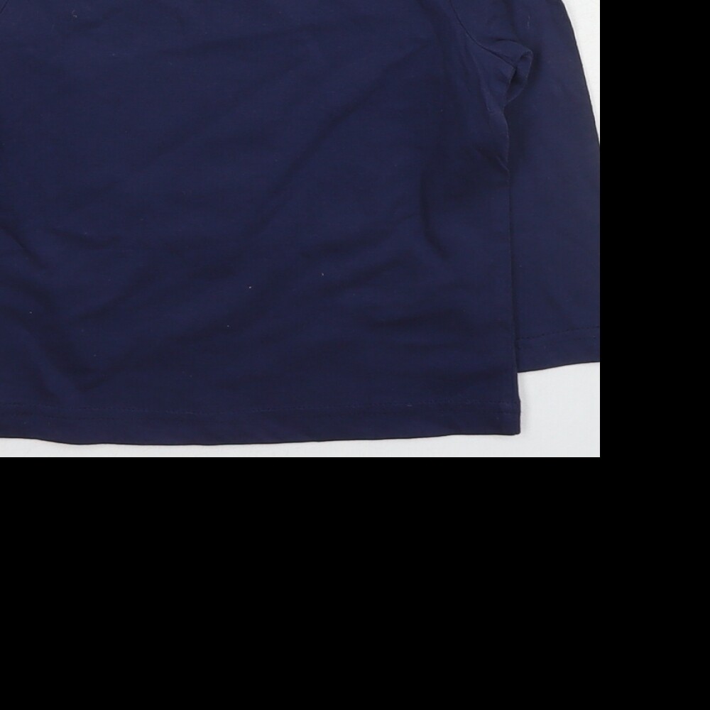 Disney Boys Blue Cotton Basic T-Shirt Size 18-24 Months Round Neck Pullover - Mi