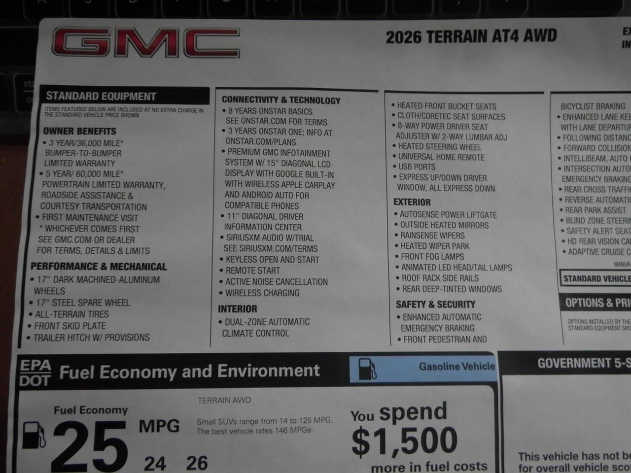 2026 Terrain AT4 Lower Air Shutter 26343401