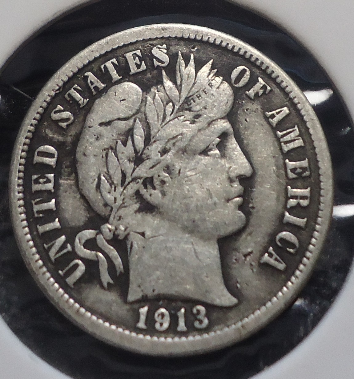 1913 Very Fine+/XF Philadelphia Barber silver 10C dime INV#D-11 FREE SHIPPING!