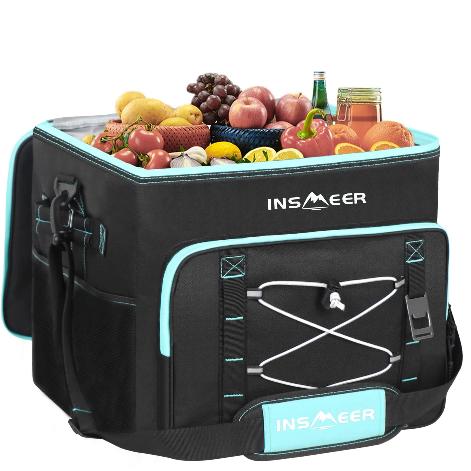 [Upgrade] INSMEER Large Cooler Bag 90 Cans/55L, Insulated Soft X-Large, Black