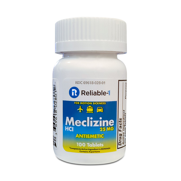 Reliable-1 Laboratories Meclizine HCL Antiemetic Tablets 25 mg 100 Ct Pack of 6
