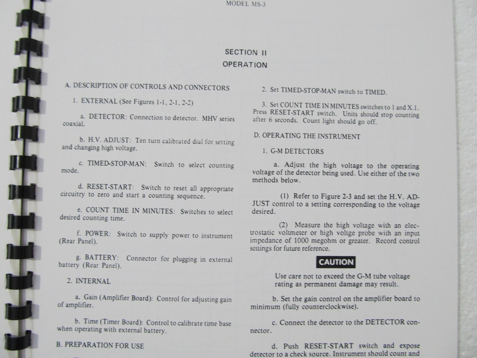 EBERLINE LABORATORY Mini Scaler MS-3 TECHNICAL MANUAL 1987