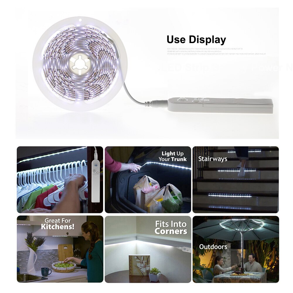 Motion Sensor LED Strip PIR Sensor LED Strip 2835 forDIY Under Bed Light Bedroom