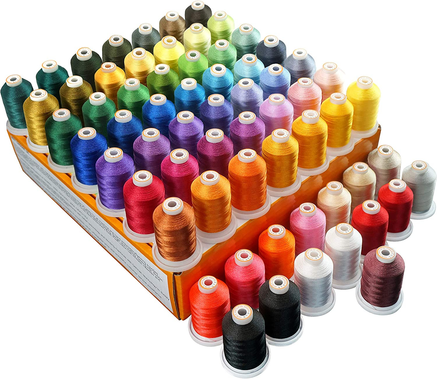 60WT Bobbin Thread Set (Black+White) & 64 Spools 1000M Polyester Thread Kit