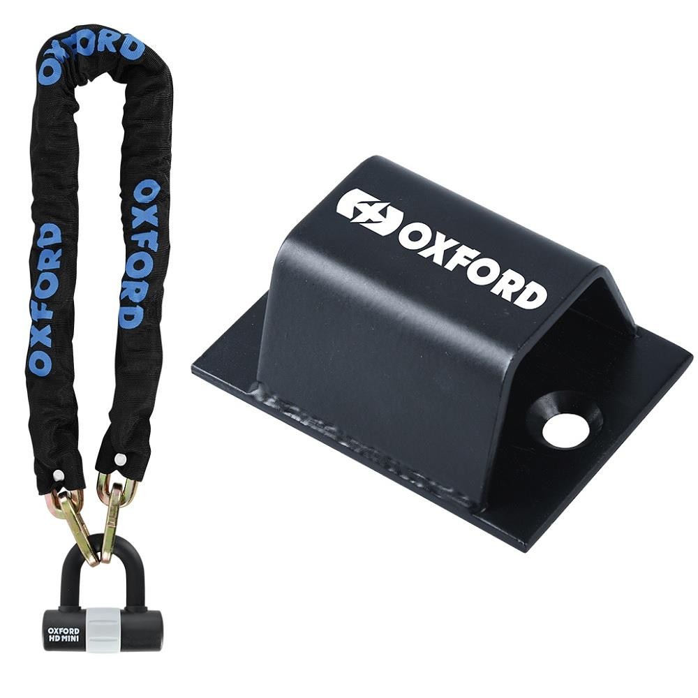 Oxford Motorcycle HD Chain 1M & Oxford Brute Force Anchor Security Bundle