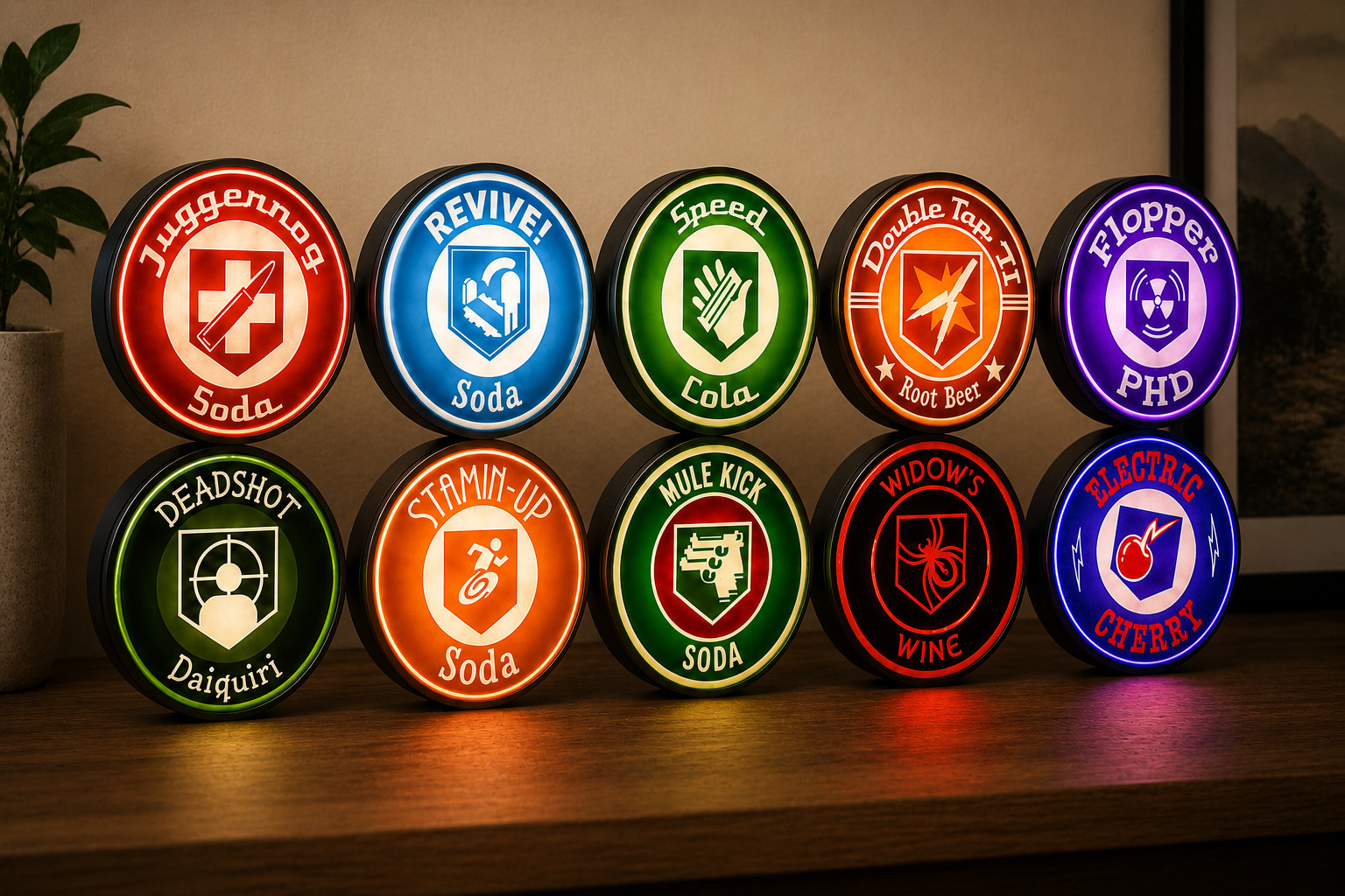 Perk Machine LED Light/Lamp Box | Zombie Gamer Wall Art | Collection