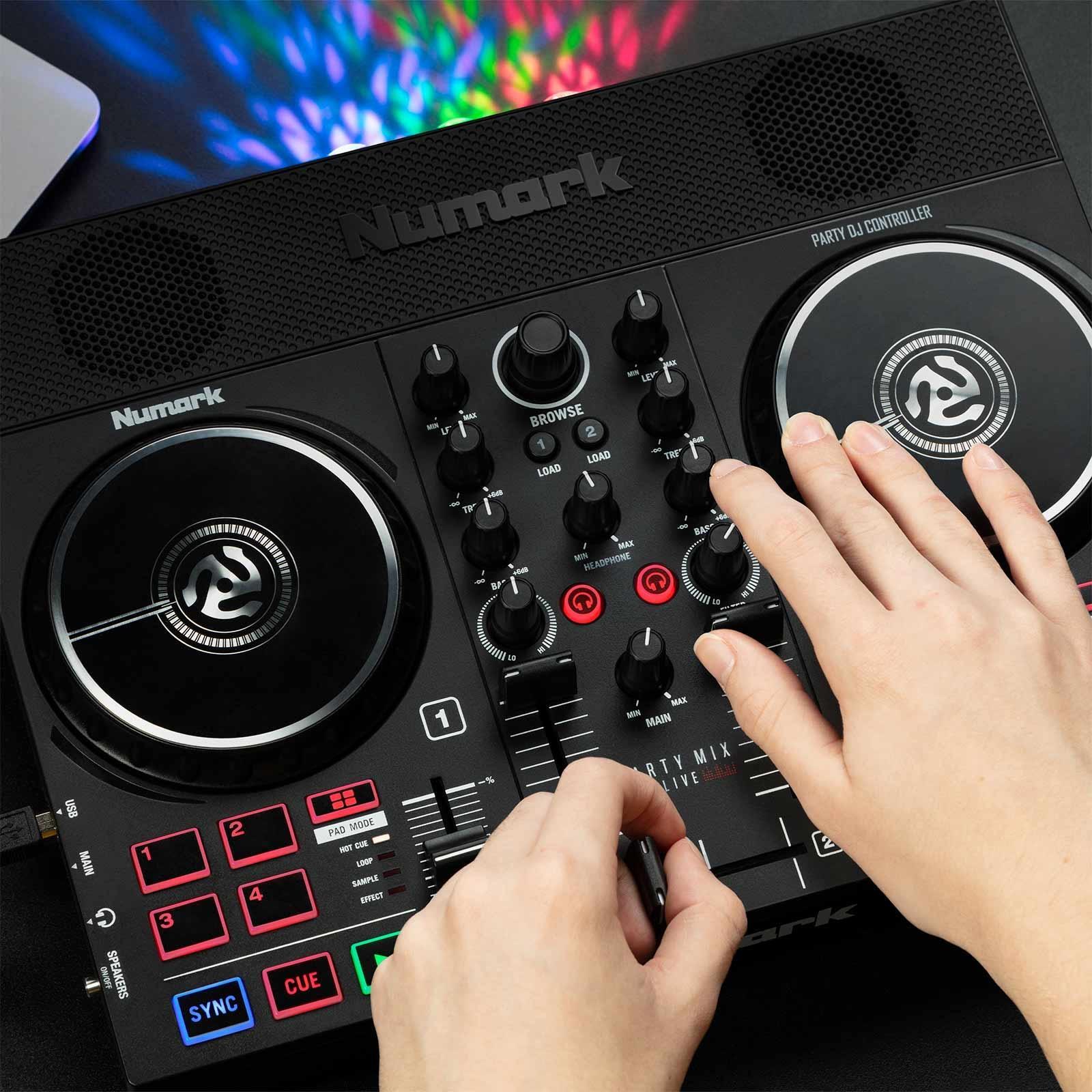Numark Party Mix Live Built In Light Show & Speakers DJ Controller w Case