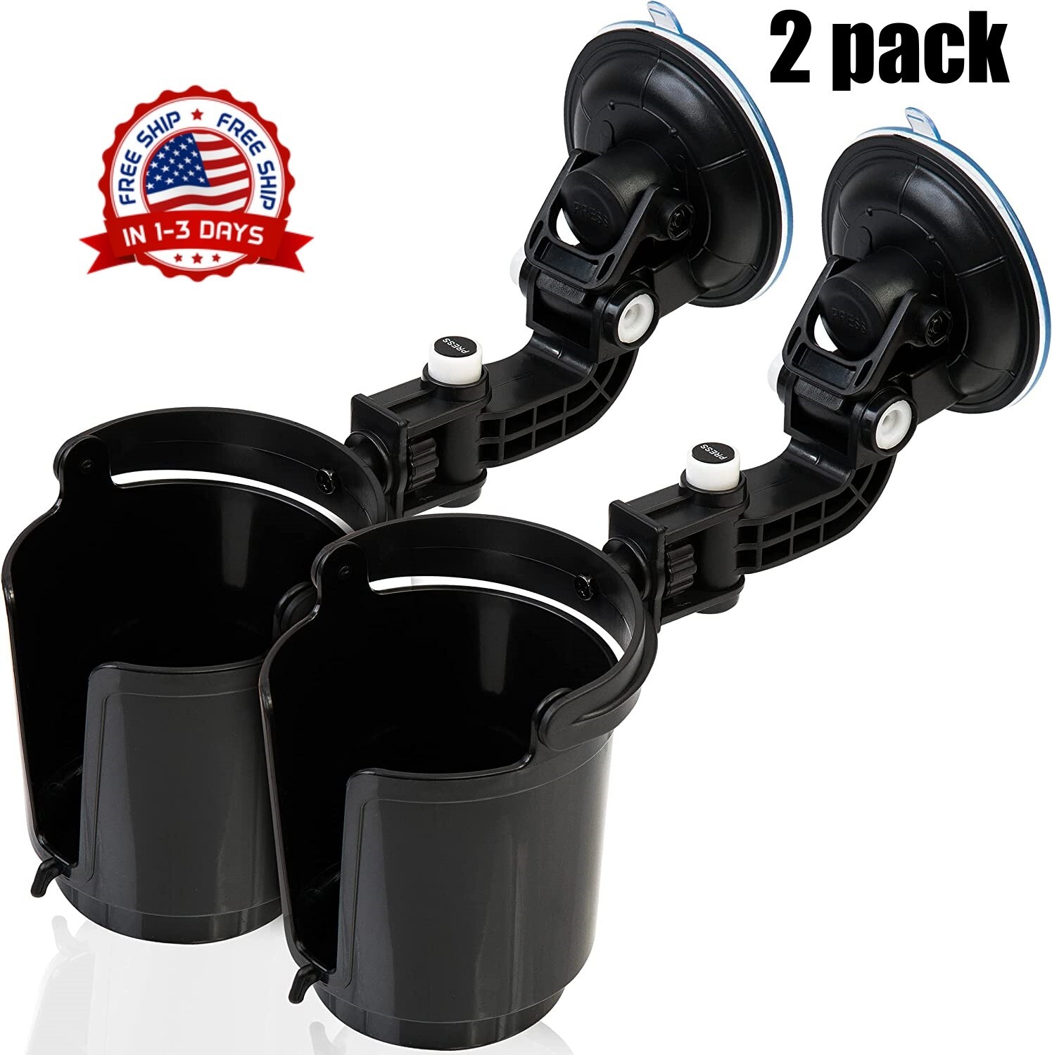 Portavasos Para Carro Plegable Para Bebidas Ventosa Copa Succion Montable 2 PCS