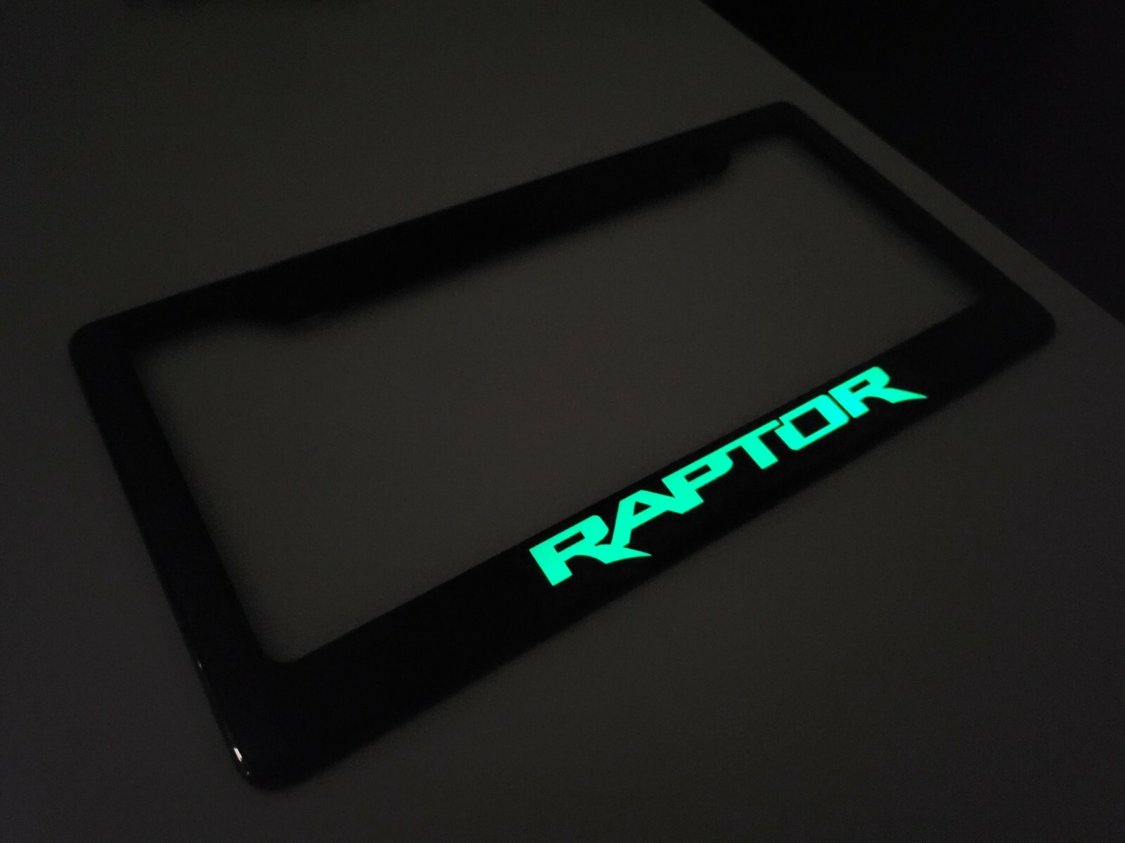 (Glowing) F-150 Raptor 100% Premium Carbon Fiber License Plate Frame