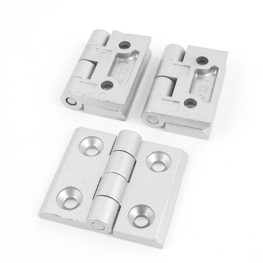 58x50x12mm Door Butt Hinge Silver Aluminum Alloy Weldable Hinges 3pcs