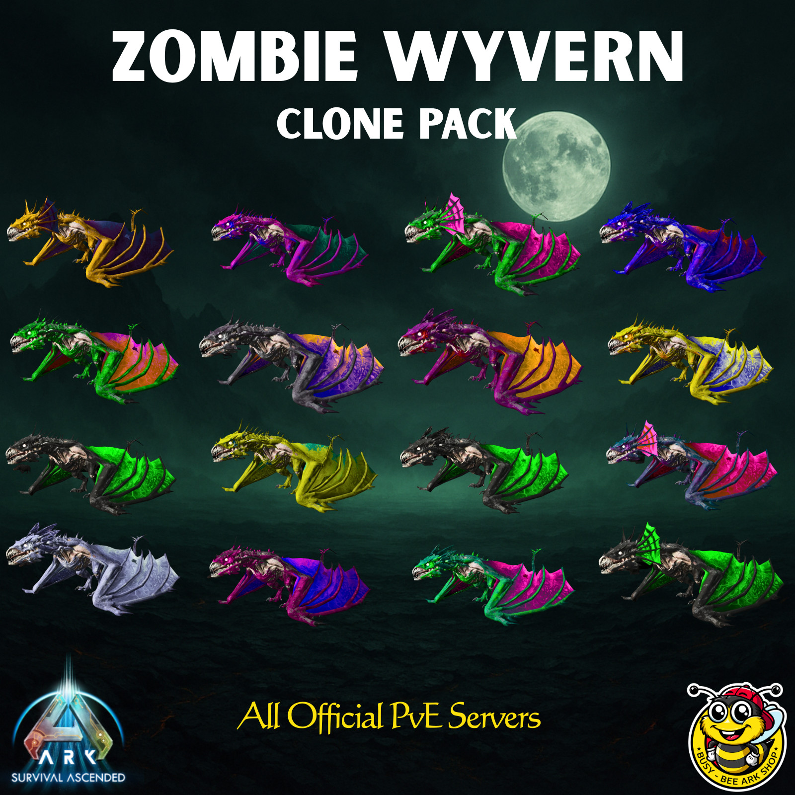 🔥 Ultimate Zombie Wyvern Clone & Pack🦖 Ark Survival Ascended PvE PC/XBOX/PS