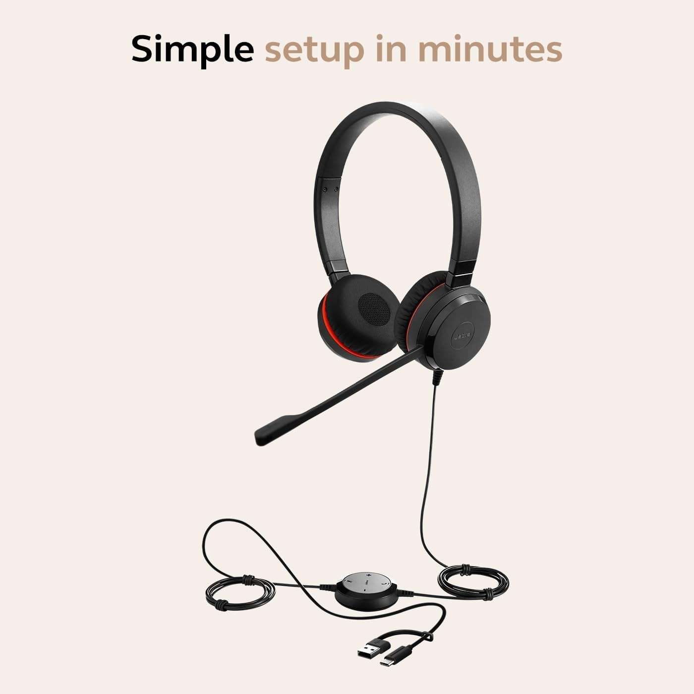 Jabra Evolve 30 II Wired Headphone - Black