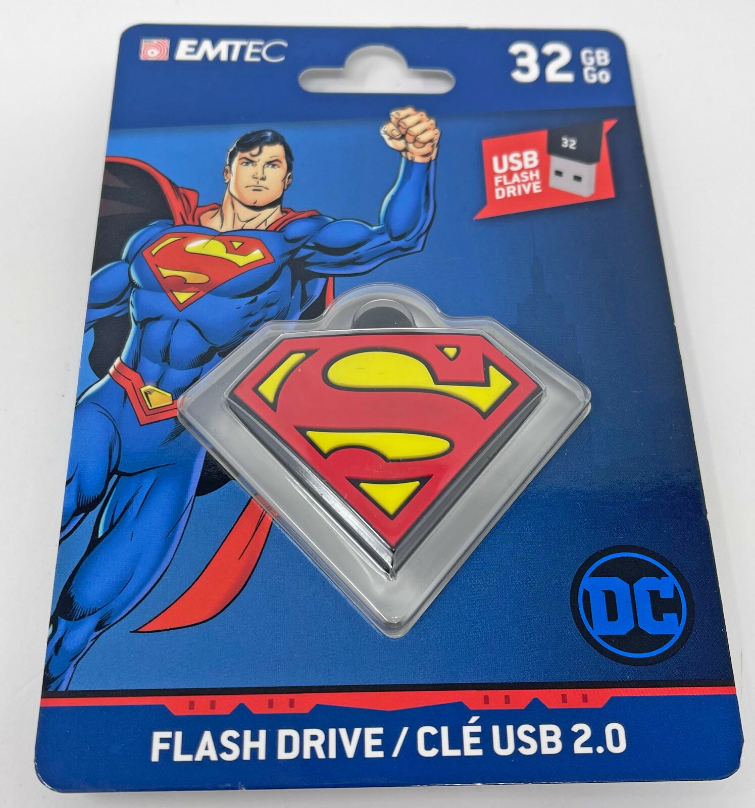 EMTEC 32 GB Superman Themed Flash Drive New Unopened