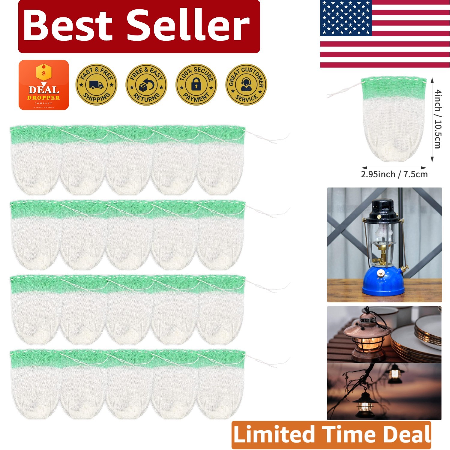 Outdoor Lantern Mantles - 20 Pieces U-Shape Propane Gas Lamp Covers for Camping