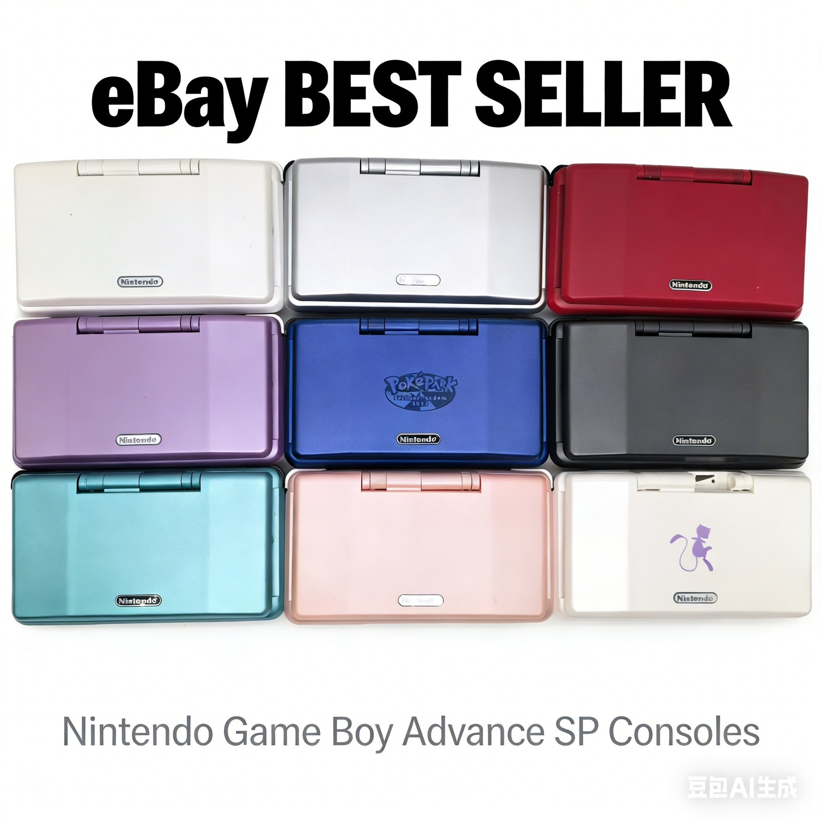 Original Nintendo DS NTR-001 Pokémon Console & Stylus with AC New Shell