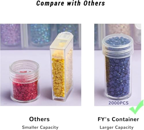 Diamond Painting Storage Containers, 60 Grid Bead Organizer & Labels for