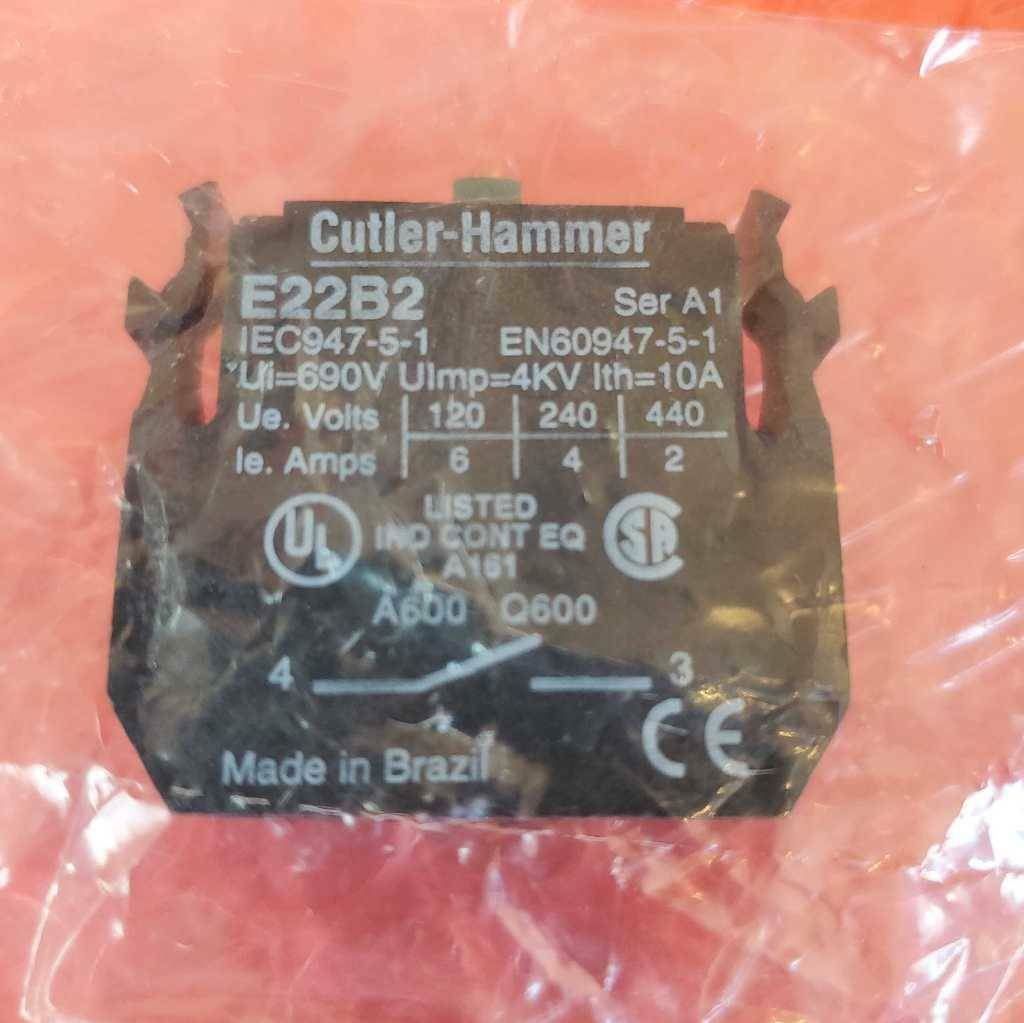 Cutler - Hammer E22B2 Contact Block A1 Black 120V 240V 440V Brazil
