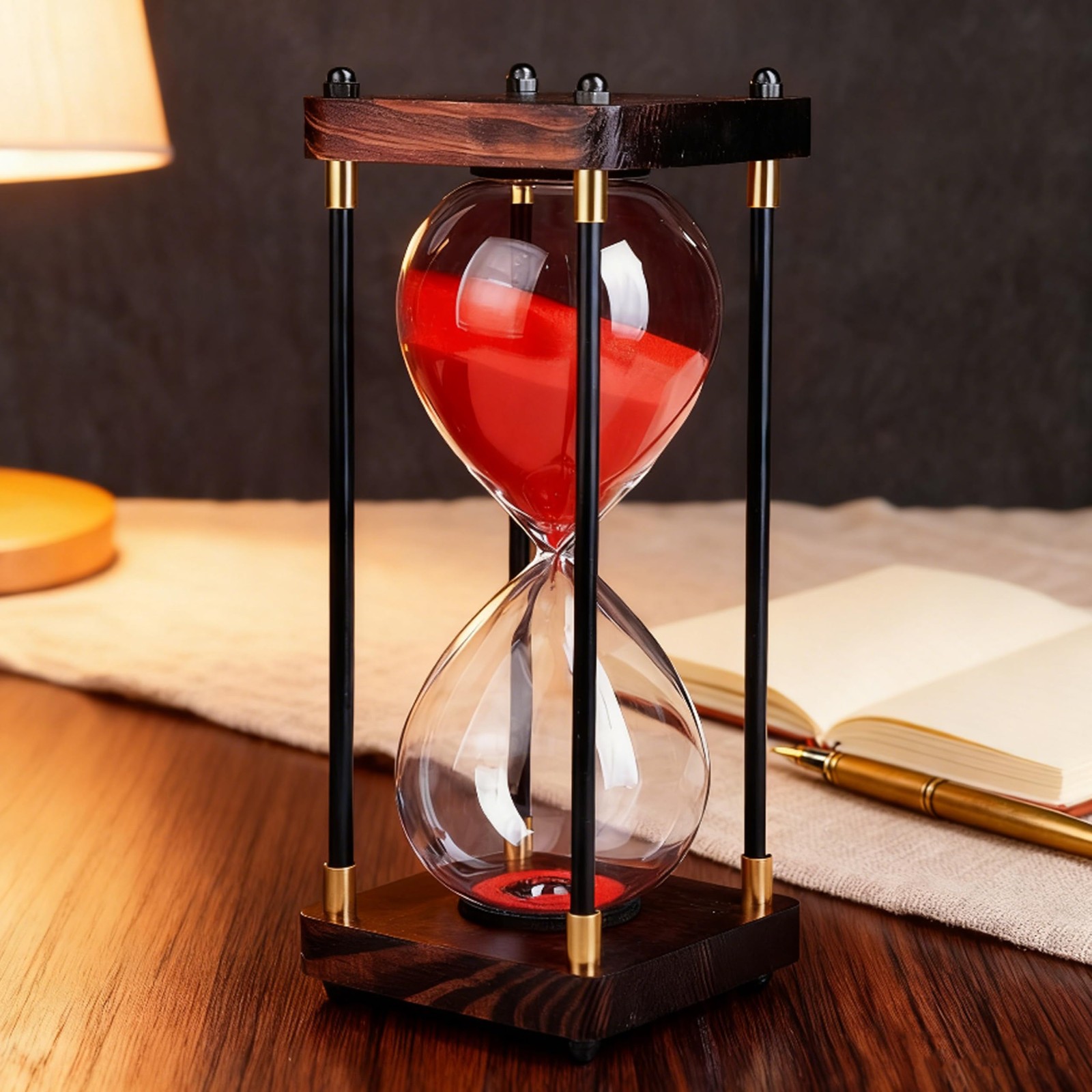 Hourglass Timer 60-Minute Large Vintage Hour Glass with Wooden Frame for Mode...