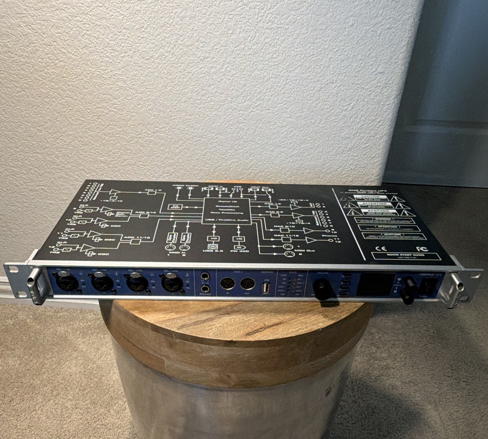 RME Fireface UFX 1U Rackmount USB Audio Interface Phantom Power ADAT MIDI AES