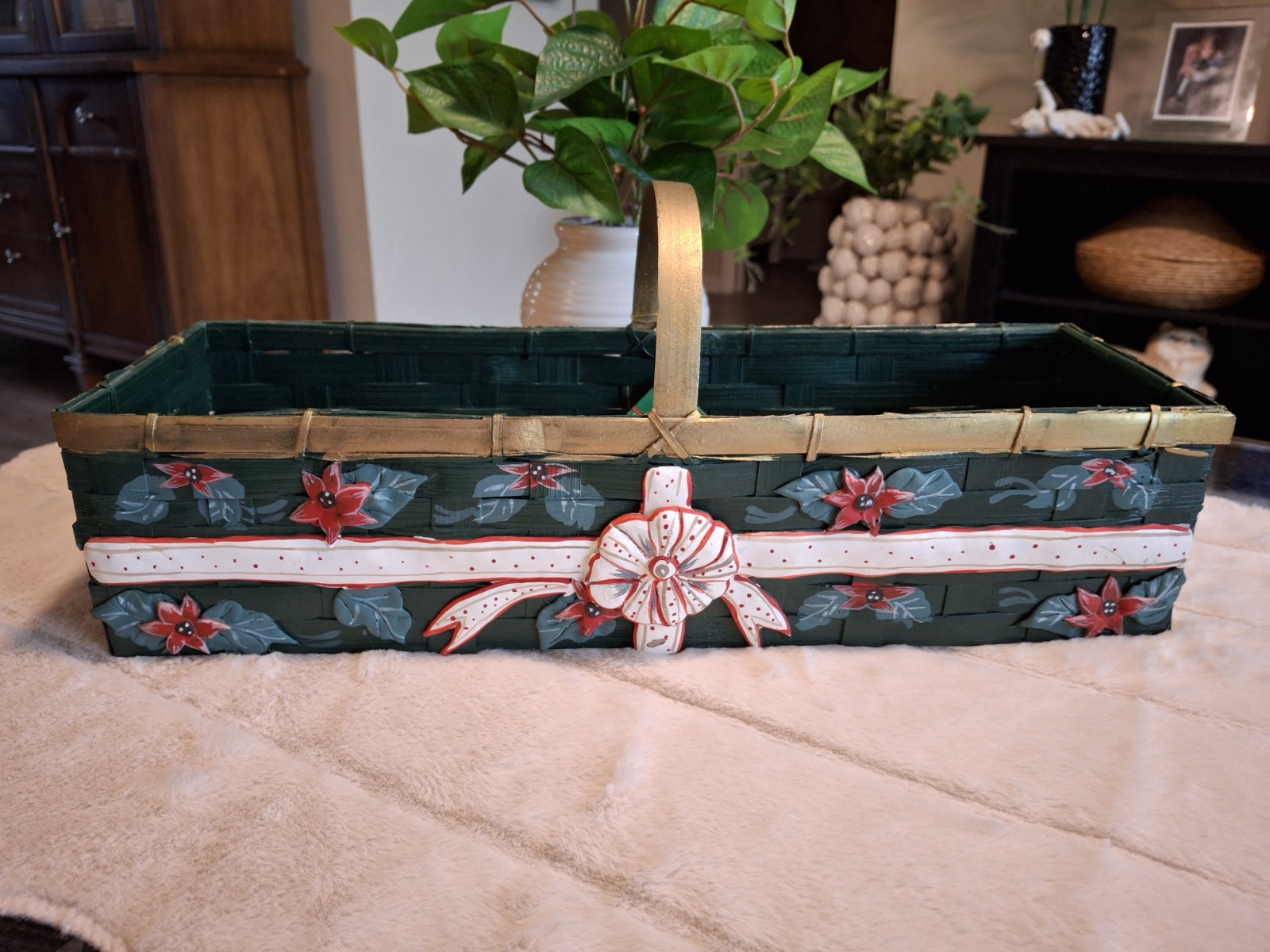 Vintage Christmas Poinsettia Basket House Of Lloyd Christmas Around The World