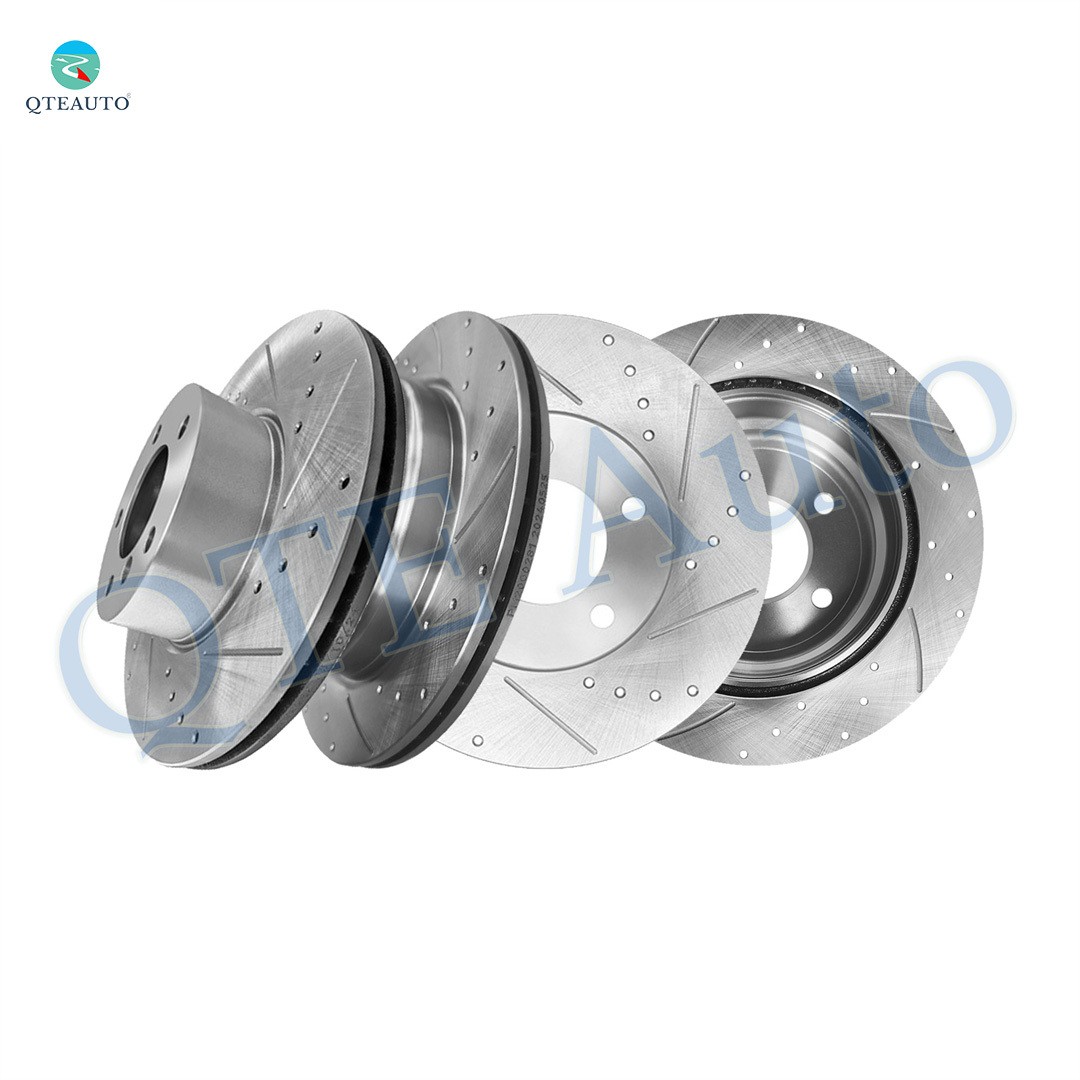 Set 4 Front 312mm-Rear 300mm Drilled Brake Rotors For 2011-2013 BMW 328I Xdrive