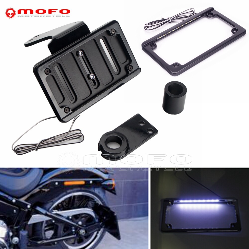 LED License Plate Frame Bracket For Harley Softail Street Bob FXBB FXBBS 2018-22