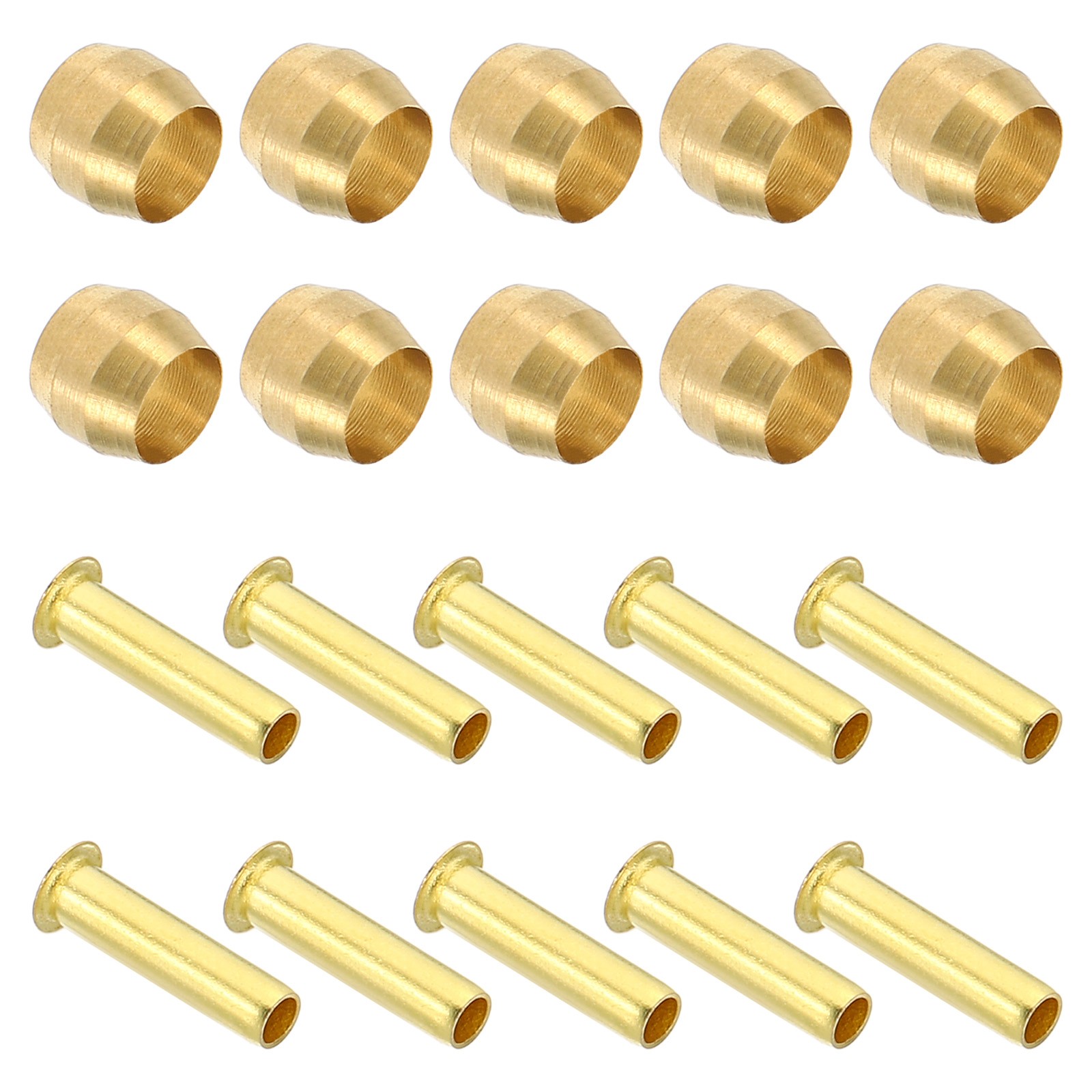 80 Pcs 4mm ID x 4mm OD Tube Brass Compression Sleeves Ferrules