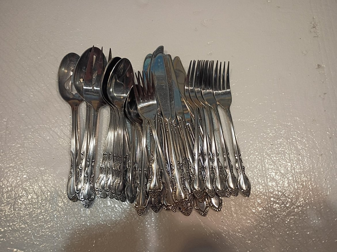 Lot of 38 Imperial Fleurette Stainless Steel Flatware Korea