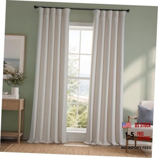 - Faux Linen Curtains for Living Room (1 Panel)  50"W x 96"L (Pack of 1) Birch