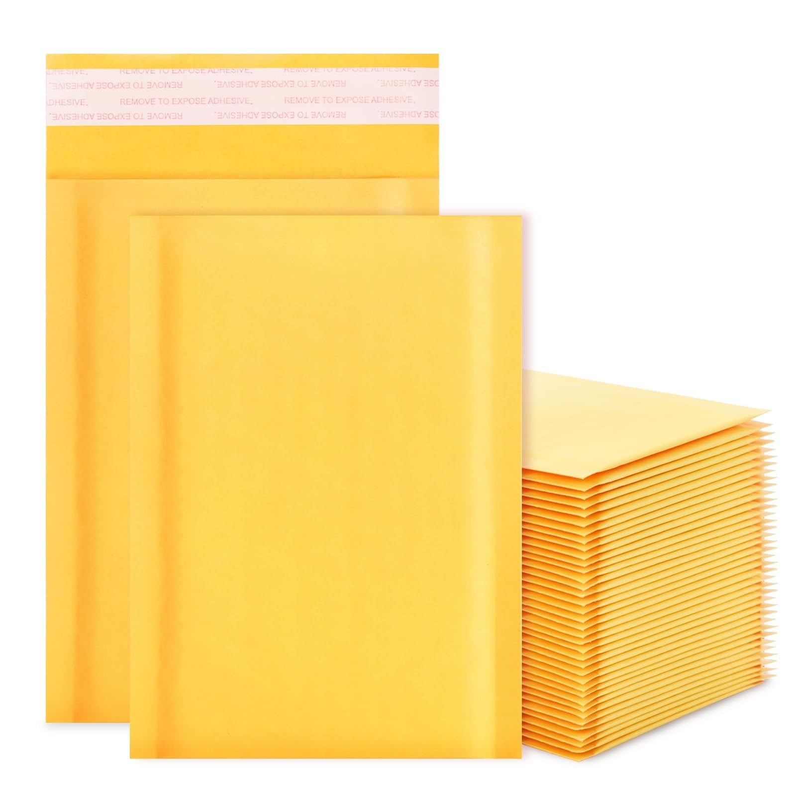 Kraft Bubble Mailers 4x7inch 50Pack Yellow Self-Seal Padded Envelopes Bubble ...
