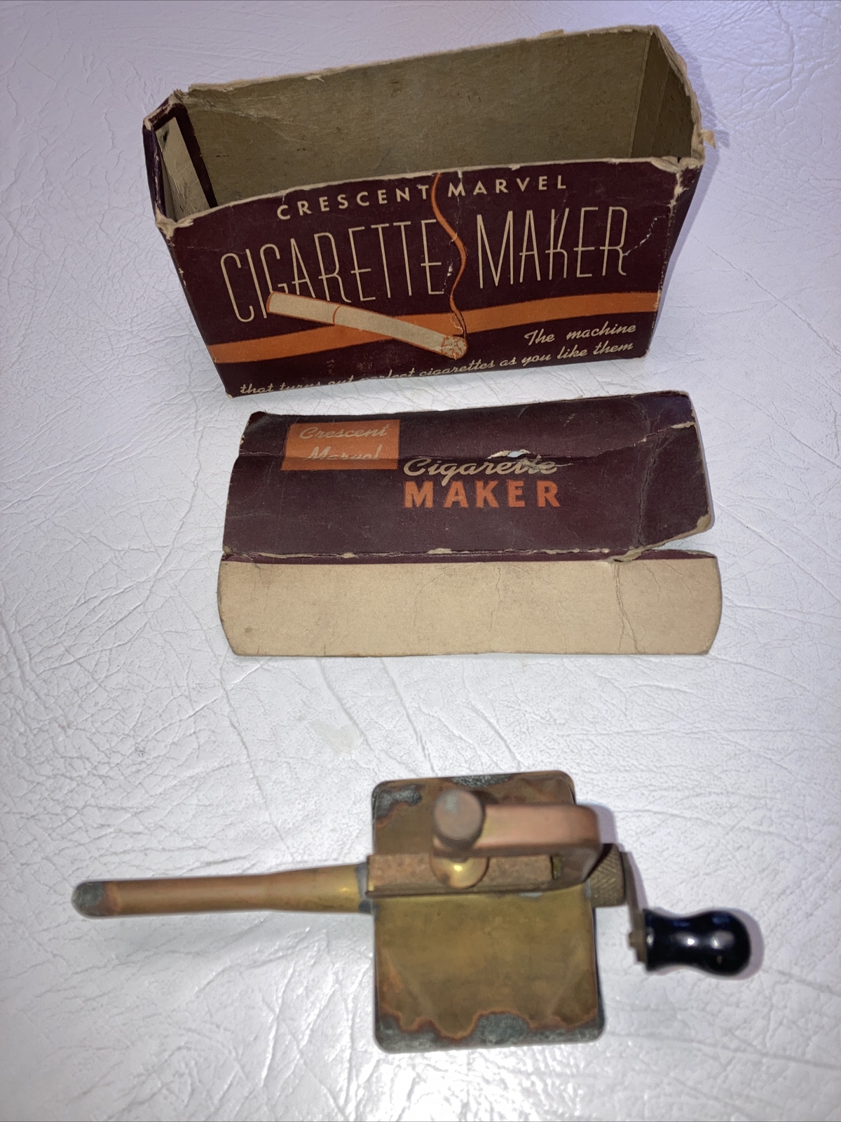 Antique-Crescent Marvel-Cigarette Maker-Box Not  in Good Condition-Made InU.S.A.