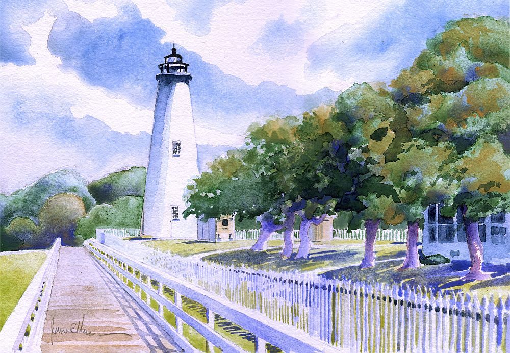 Ocracoke Island Lighthouse, Outer Banks, North Carolina. James Mann Notecards
