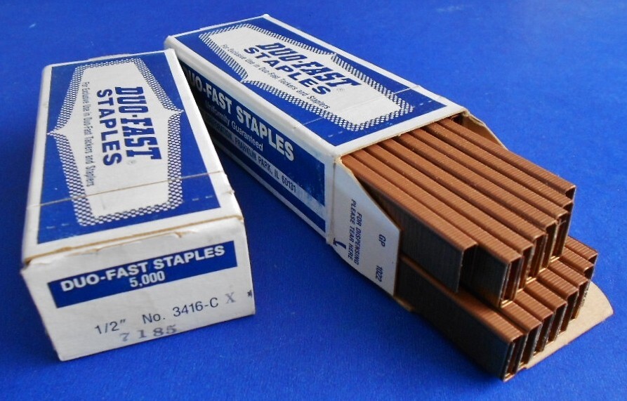 2 BOXES of NOS 1/2" STABLES Duo-Fast  No 3416-CX 5000 staples per box