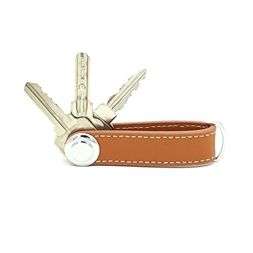 Compact Key Holder - Stylish & Practical Pocket Key Organizer With Secure Brown