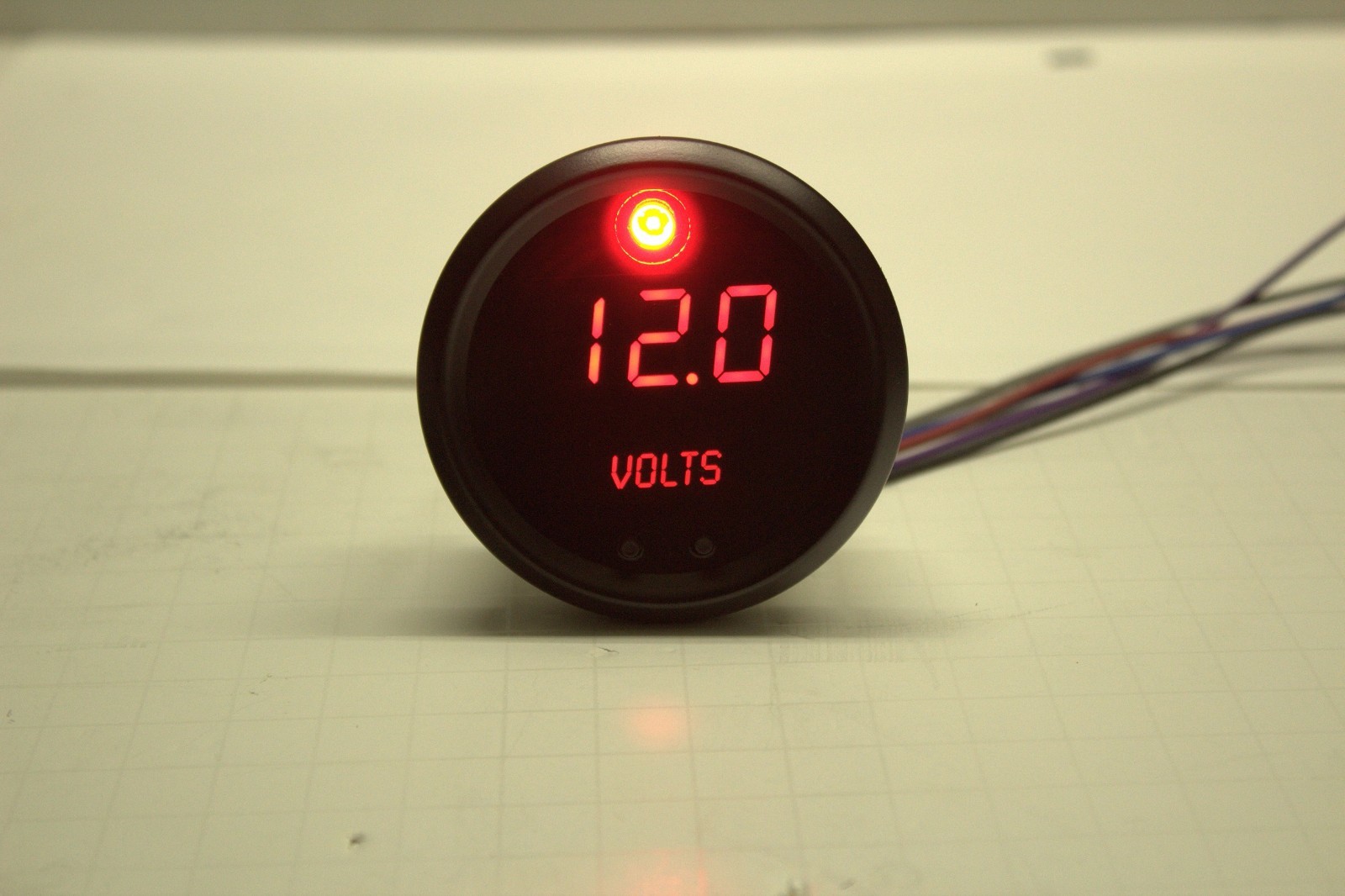 2 5/8" VoltMeter programmable alarm & output Memory Recall RED w/ BLACK BEZEL