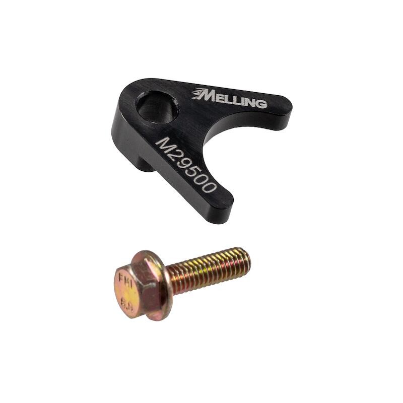 Melling Oil Pump Pickup Tube Bracket M29500; Black Billet Aluminum for Chevy LS