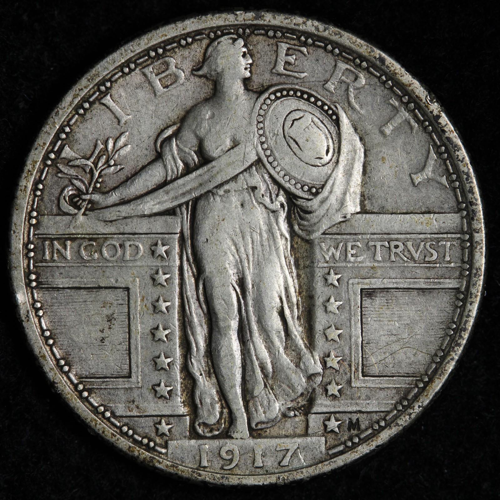 1917 TYPE 1 Standing Liberty Silver Quarter XF+ E271 SDLX