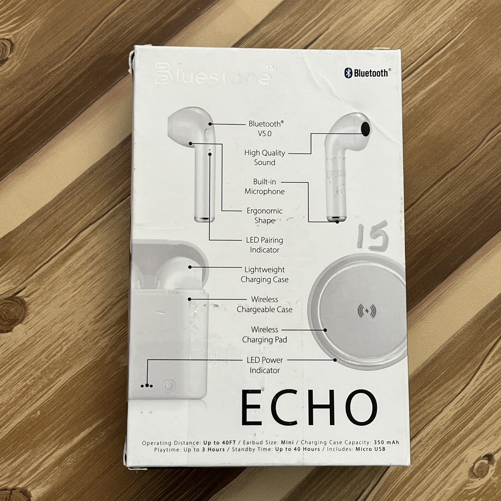 Bluestone Echo TWS4-WH Bluetooth Earbuds with Wireless Charging Pad