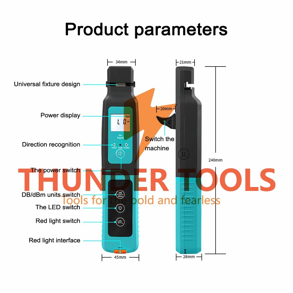 Thunder Tools 10mw Red Light Source Fiber Optic Identifier 270Hz 1KHz 2KHz