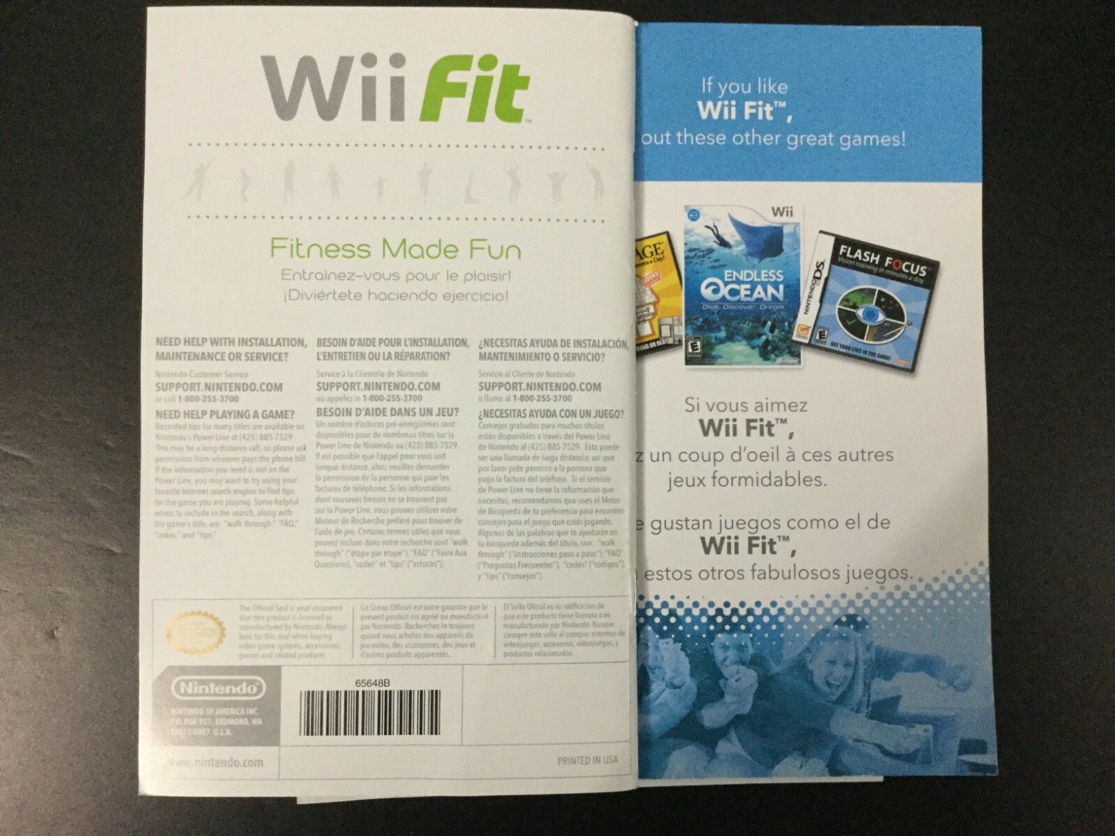 Wii Fit Nintendo Wii Instruction Manual & Insert Only