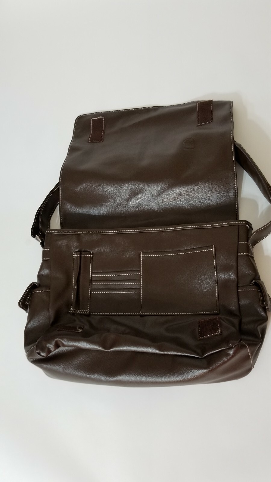 Vitronic UPS Computer Travel Messenger Brown Work Flap Closure Faux Material