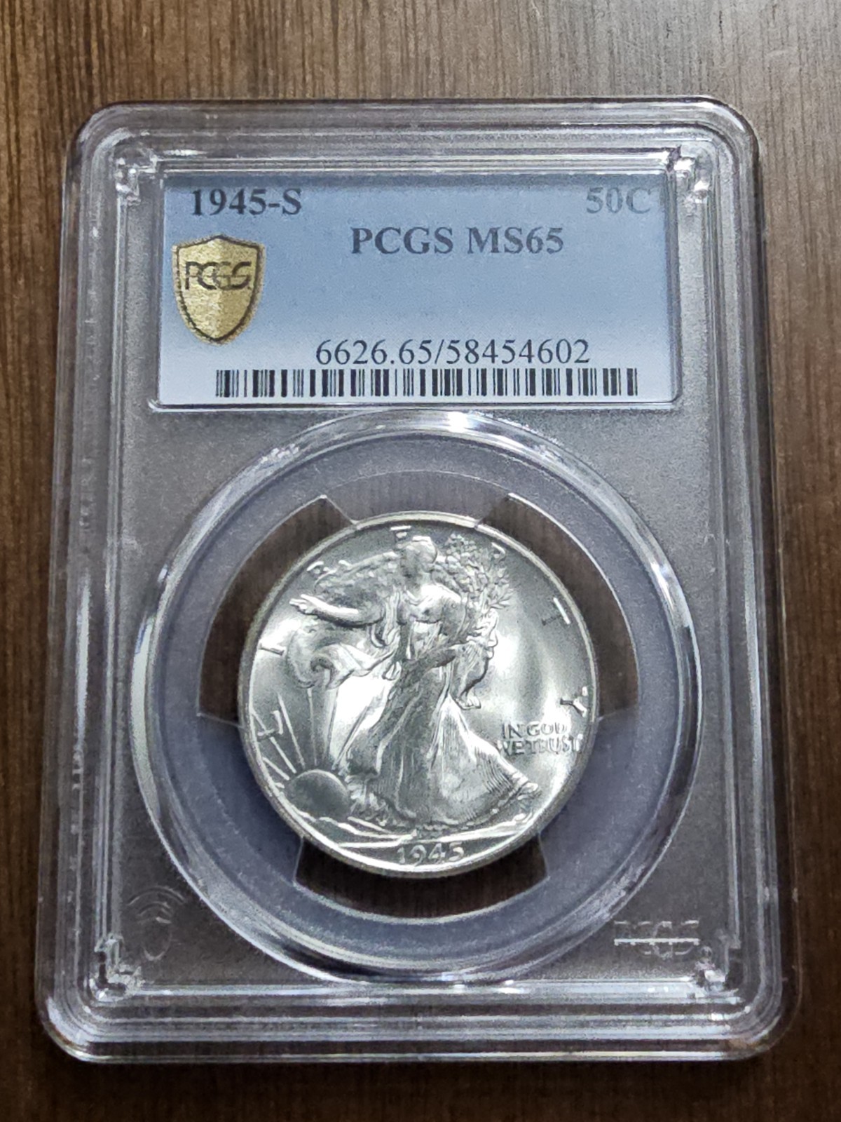 Blast White PQ+++ 1945-S Walking Liberty Silver Half Dollar - PCGS MS65