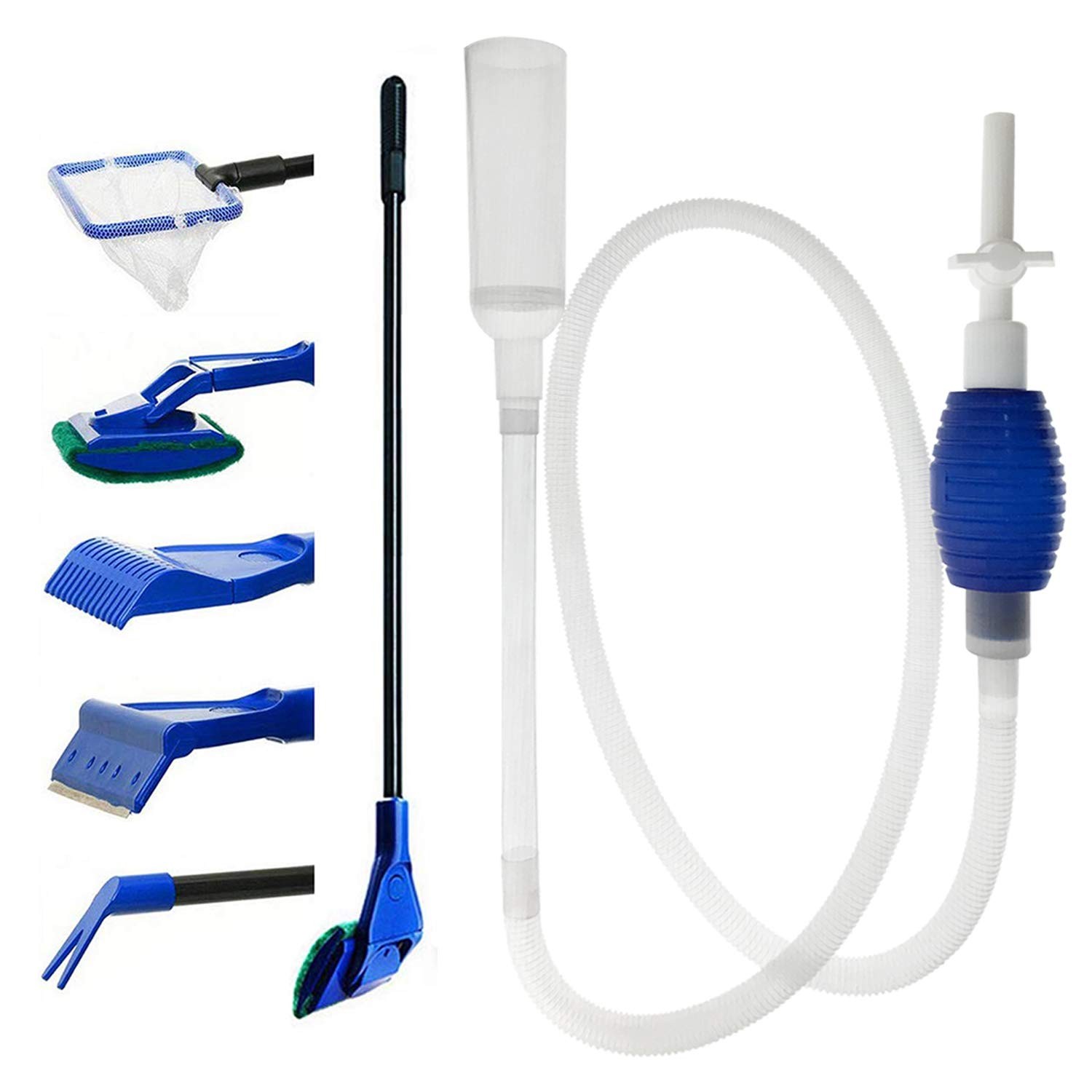 Aquarium Fish Tank Cleaning Kit  5 in 1 Algae Scraper Set  Siphon Vacuum for ...