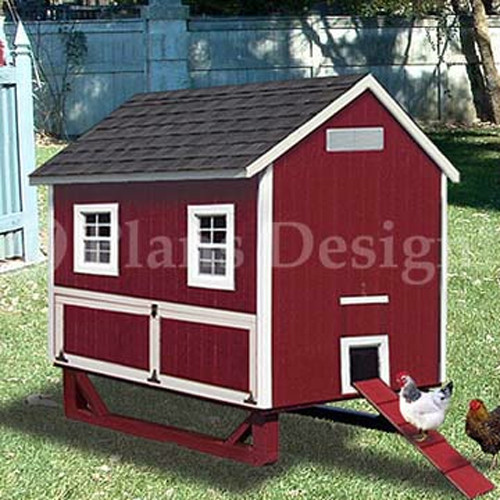 4'x6' Backyard Gable Chicken House / Coop Plans, 90406G