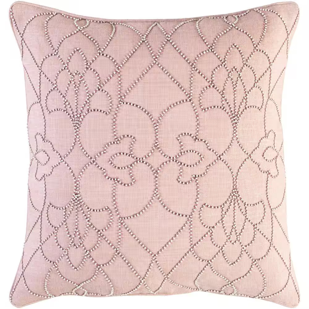 Romilly Blush Graphic Polyester 22 In. X 22 In. Throw Pillow