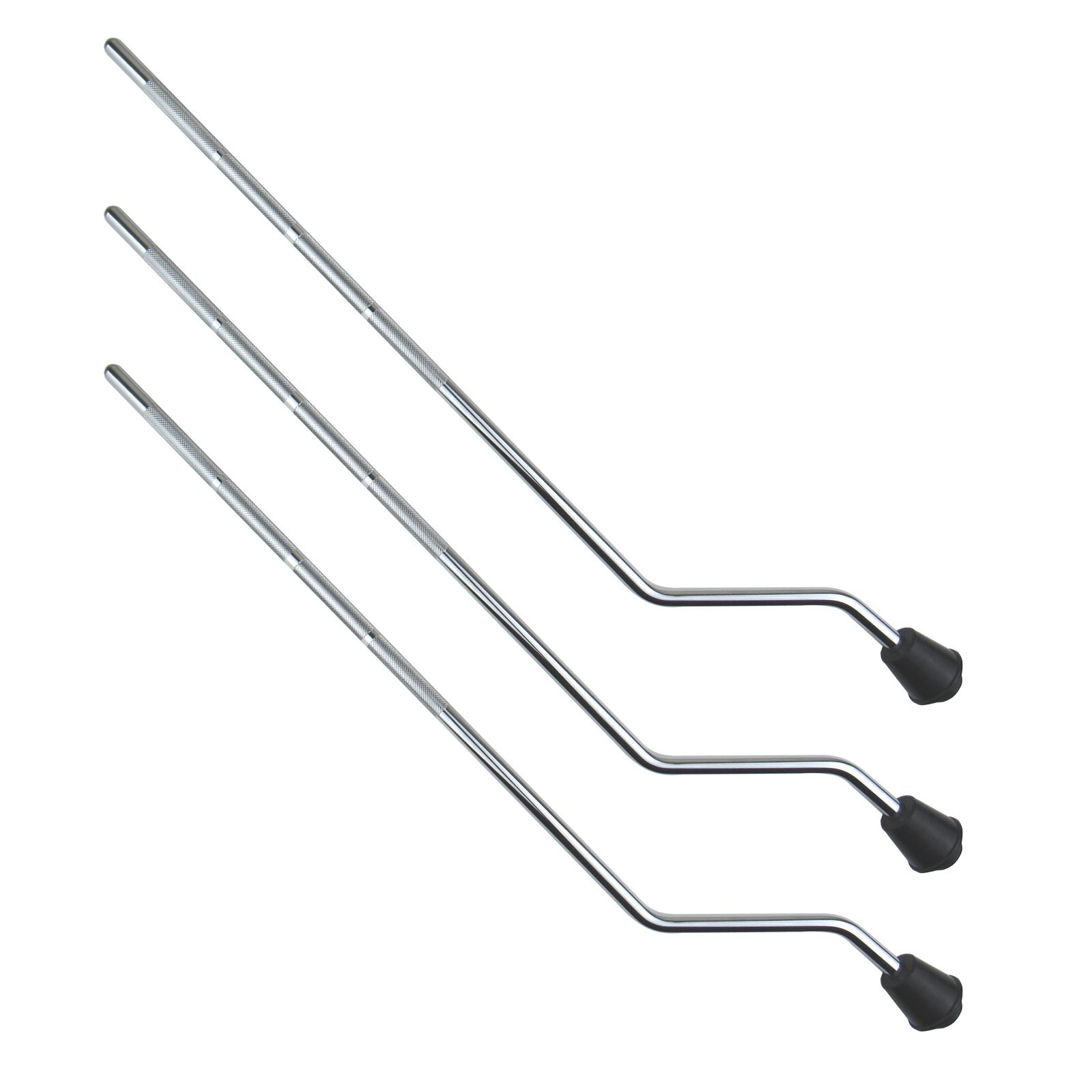 3 PCS Floor Tom Legs Chrome Finish with Rubber Feet 9.5mm x 510mm