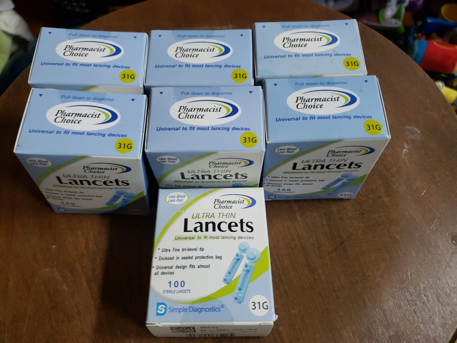 Lot of 7 Pharmacist Choice Twist Top 31G Lancets 100 each Exp 2023-2025