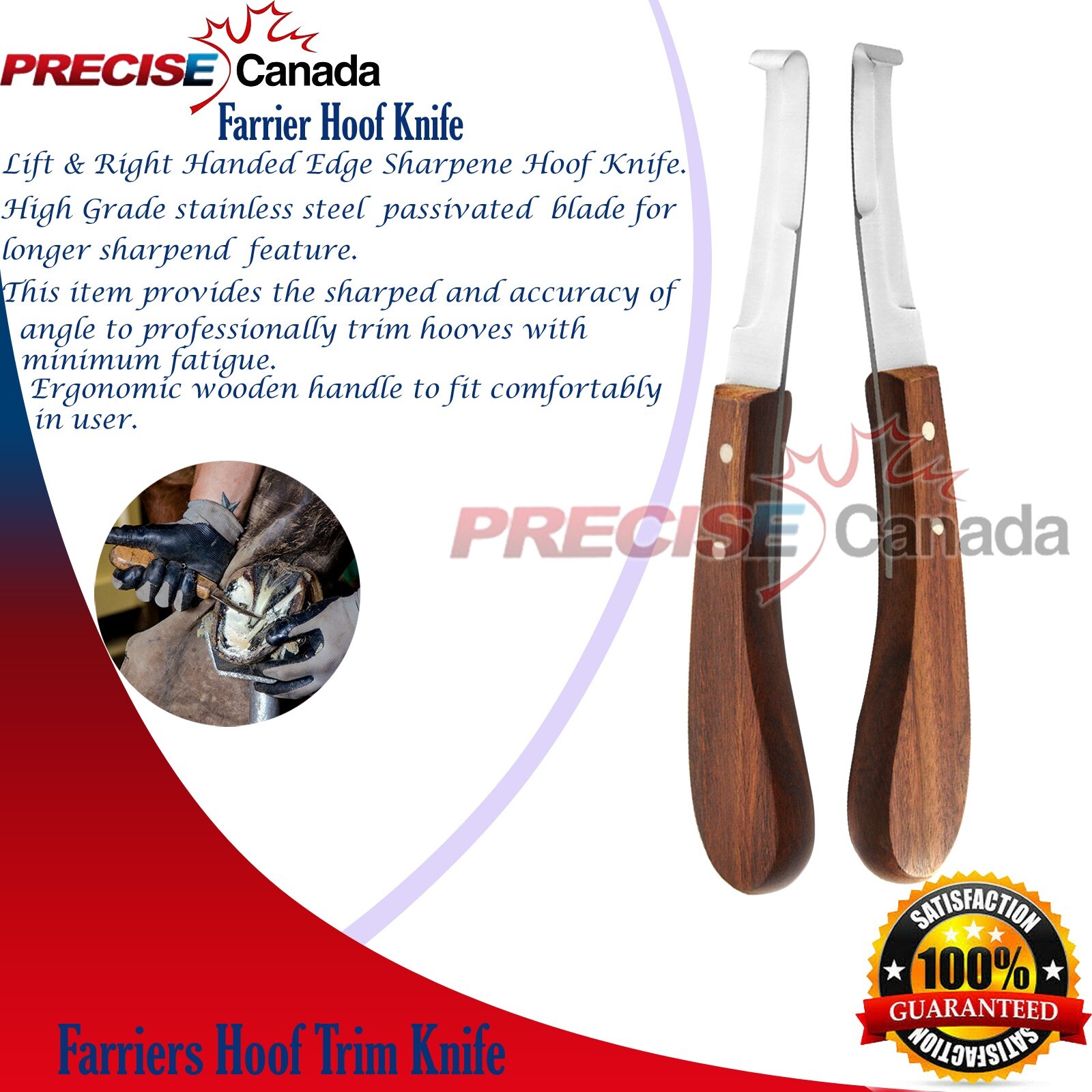 Farrier Hoof Trim Grooming Tool Kit Rasp Knife Left & Right Horse Farm Equipment