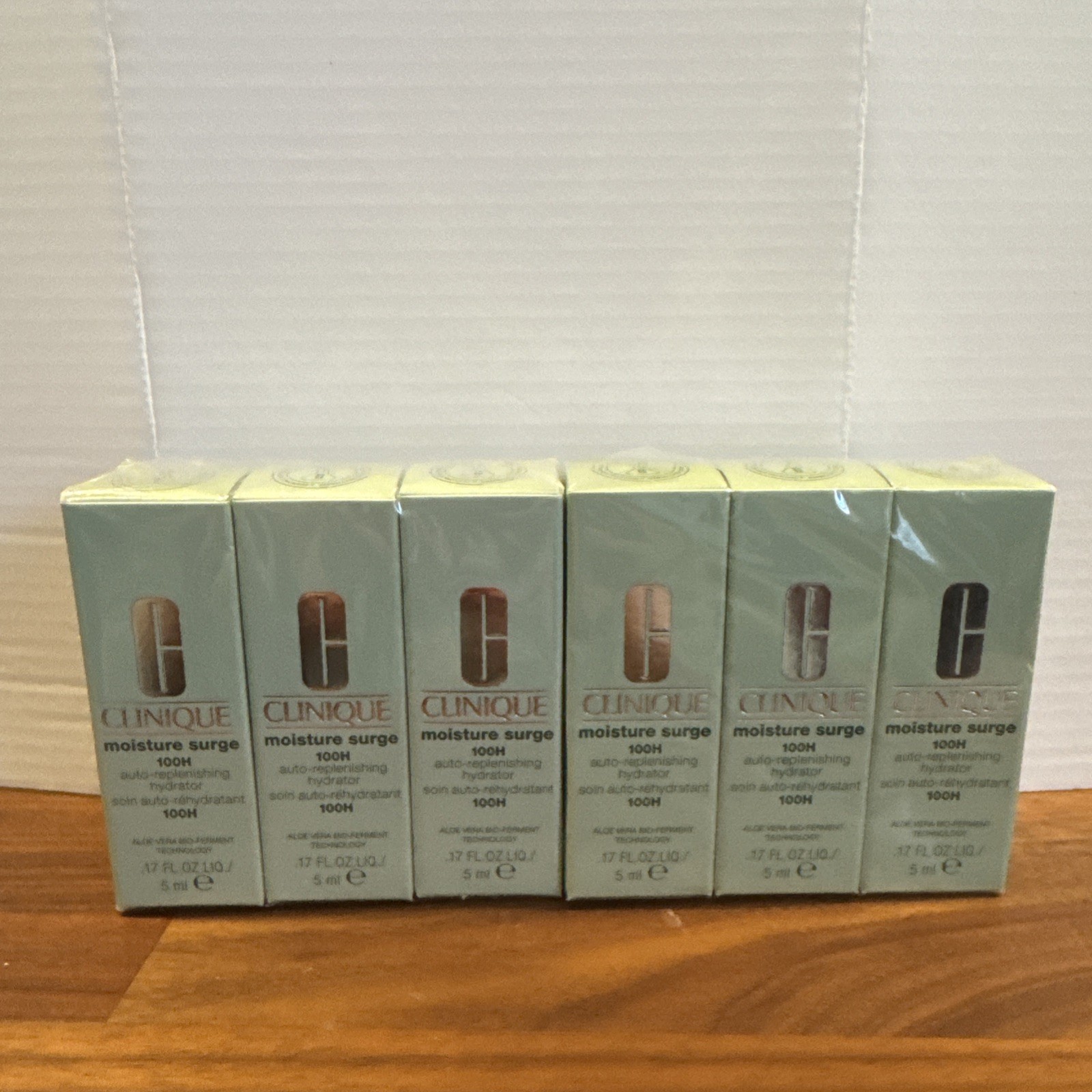 6x CLINIQUE Moisture Surge 100H Auto-Replenishing Hydrator 0.17oz/5ml * 6