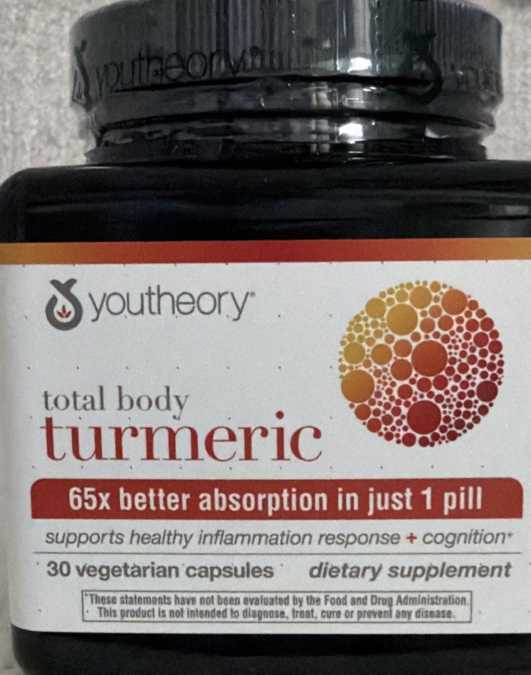 youtheory Total Body Turmeric, 30 Vegetarian Capsules exp.10/27
